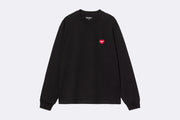 Carhartt WIP Wmns L/S Heart Patch T-Shirt Black Red